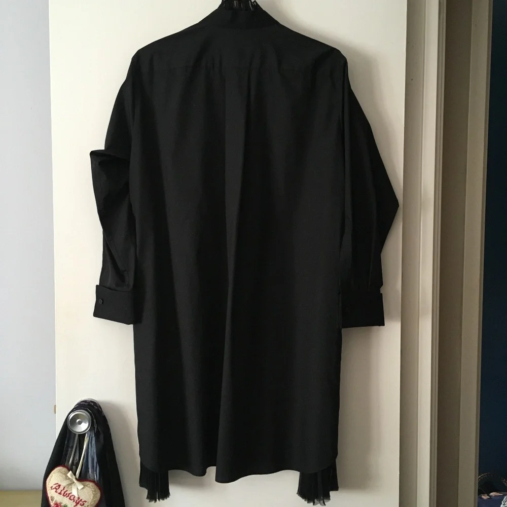 New Gorgeous SACAI Black Zipper Shirt Dress 2 - Picture 3 of 8